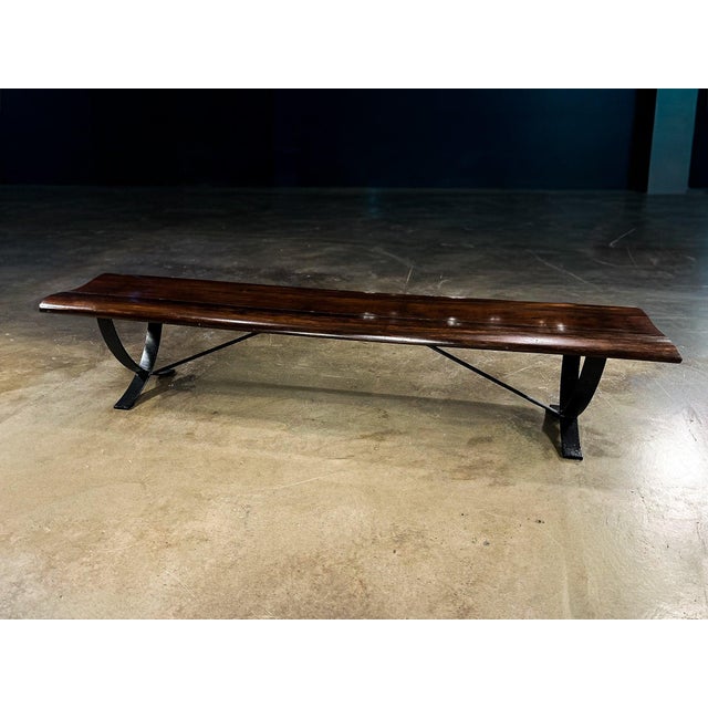 Brazilian Modern Bench by Liceu De Artes E Ofícios, Rosewood & Iron, 1960s For Sale - Image 12 of 14