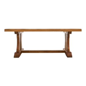 French Provincial Oak Country Farmhouse Trestle Dining Table