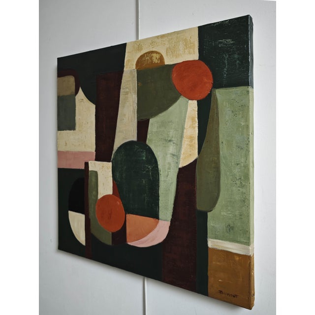 Contemporary Correspondances, Abstract Geometric, Contemporary Oil Painting, Framed by Sophie Dumont For Sale - Image 3 of 9