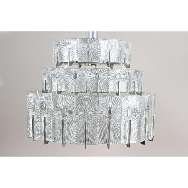 Vintage Three-Tier Glass Pendant Light by Rupert Nikoll, 1950 For Sale - Image 16 of 18