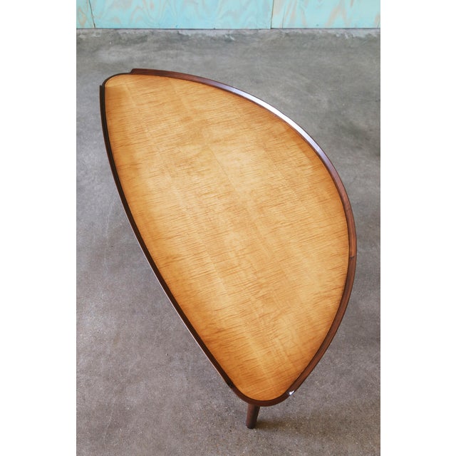 1950s Attributed to Finn Juhl for Baker Coffee Cocktail Table Two Tone Birch and Walnut For Sale - Image 6 of 15