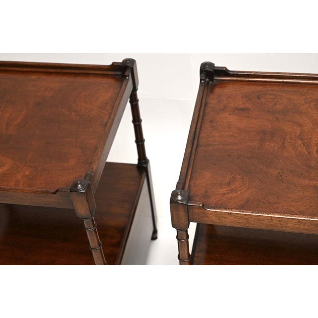 Brown Antique Georgian Side Tables, 1930s, Set of 2 For Sale - Image 8 of 12