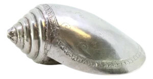 Silver Conch Shell with Engraved Floral Motifs