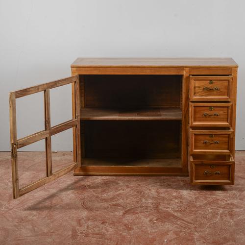 Low Sideboard in Wood and Glass For Sale - Image 5 of 9