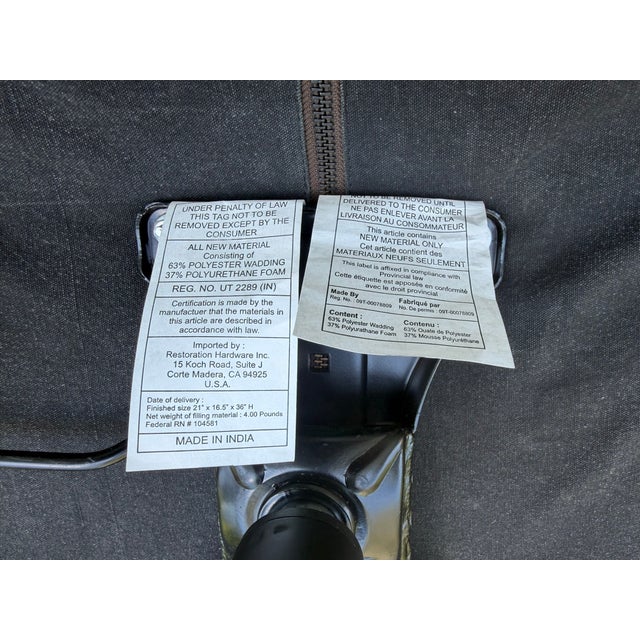 Restoration Hardware Distressed Canvas Swivel Desk Chairs, Set of 3 For Sale - Image 13 of 13