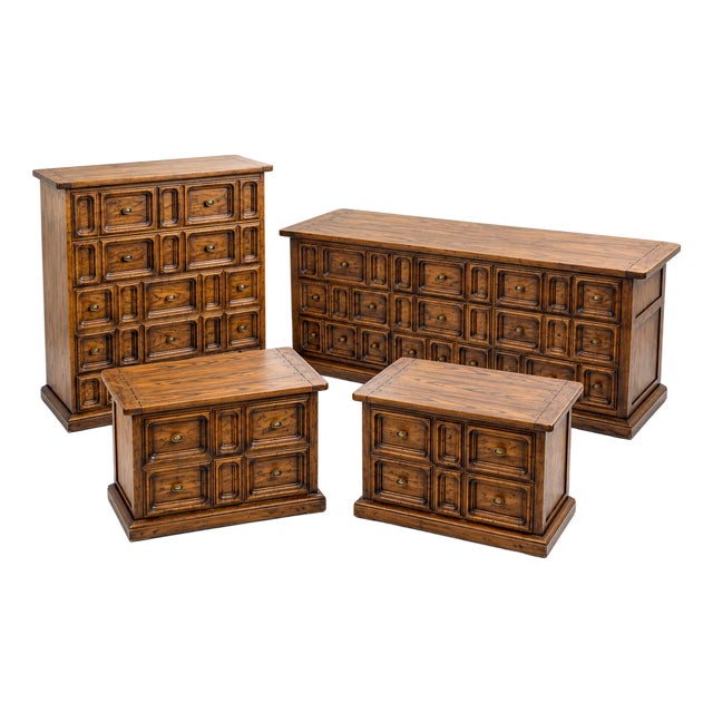 Vintage Jim Peed for Drexel Heritage "Esperanto" 4-Piece Walnut Bedroom Set For Sale