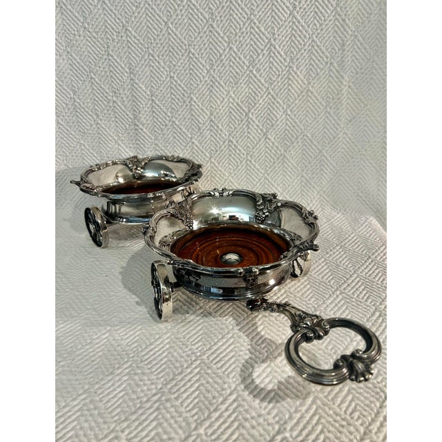 Sheffield Victorian Silver Plate Double Decanter or Wine Coaster Trolley Made by Sheffield Silversmiths For Sale - Image 4 of 10