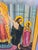 Large Antique Orthodox Icon of the Protection of the Virgin Mary, 1880 For Sale - Image 7 of 13