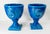 Mid-Century Modern Mid-Century Italian Pair of Bright Turquoise Blue Garniture Urns For Sale - Image 3 of 9