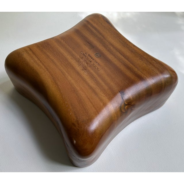 Vintage Handcrafted Pacific Merchants Acacia Wood Serving Bowl For Sale - Image 15 of 18