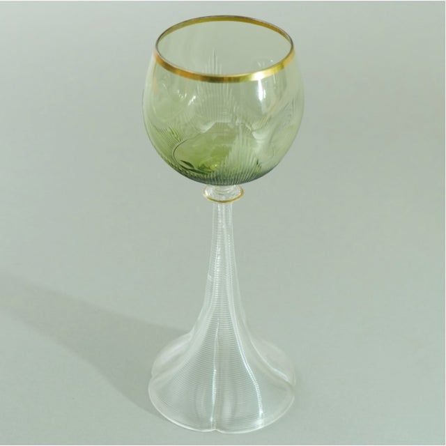 Antique Wine Glasses by Josephinenhütte, 1890s, Set of 6 For Sale - Image 14 of 15