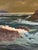 Large Vintage Seascape Oil Painting of a Rocky Coast For Sale - Image 4 of 8