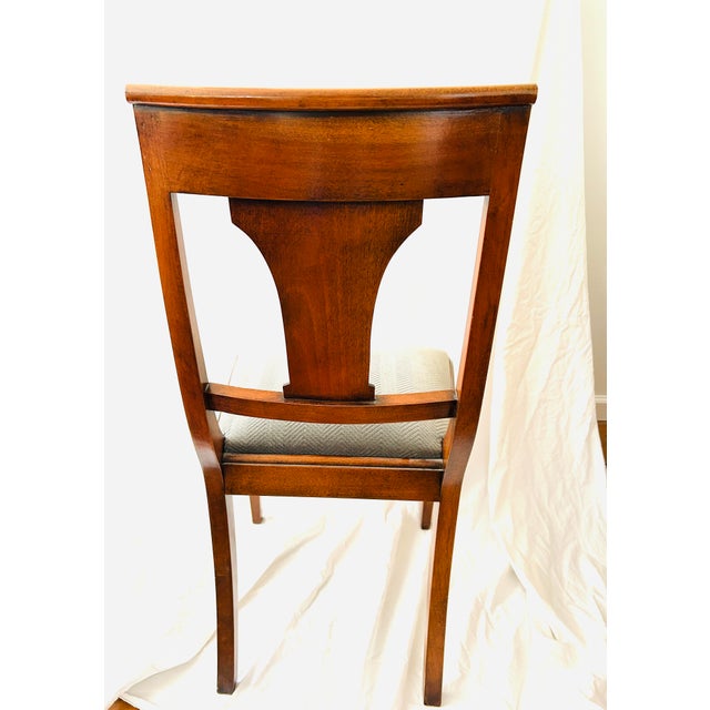 Mid-Century Modern Vintage Hollywood Regency Mahogany T Back Chair For Sale - Image 3 of 6