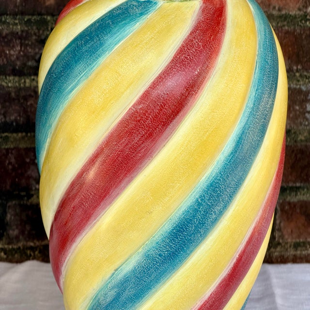 2005 Whimsical Ceramic Swirl Table Lamps, Styled After MacKenzie-Childs - A Pair For Sale In Mobile - Image 6 of 16