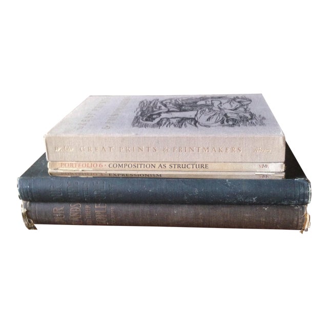 Vintage Oversized Gray Tone Decorative Books Set of 5 Chairish
