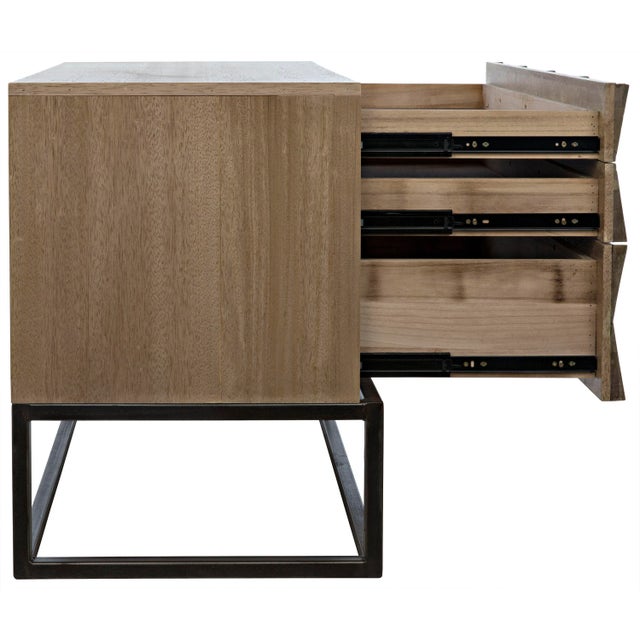 NOIR Draco Sideboard with Metal Stand, Washed Walnut For Sale - Image 9 of 13