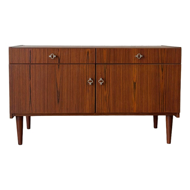 Rosewood Sideboard Credenza With Dual Doors and Two Drawers Mid-Century Modern 1960s For Sale