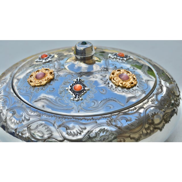 Early 20th Century Early 20th Century Hand-Engraved & Embellished Lidded Bowl For Sale - Image 5 of 5