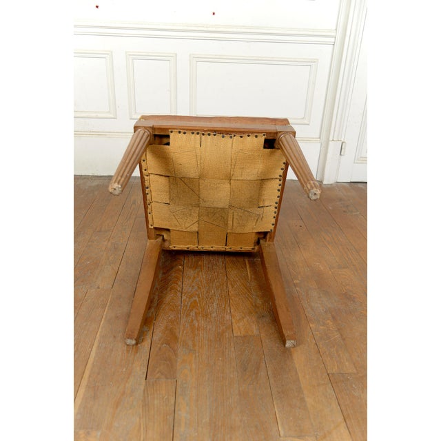 Brown Art Deco Side Chairs in Carved Walnut attributed to Gauthier-Poinsignon, 1920s, Set of 6 For Sale - Image 8 of 18