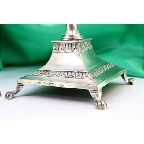 Silver Candlesticks with Reliefs, Set of 2 For Sale - Image 3 of 8