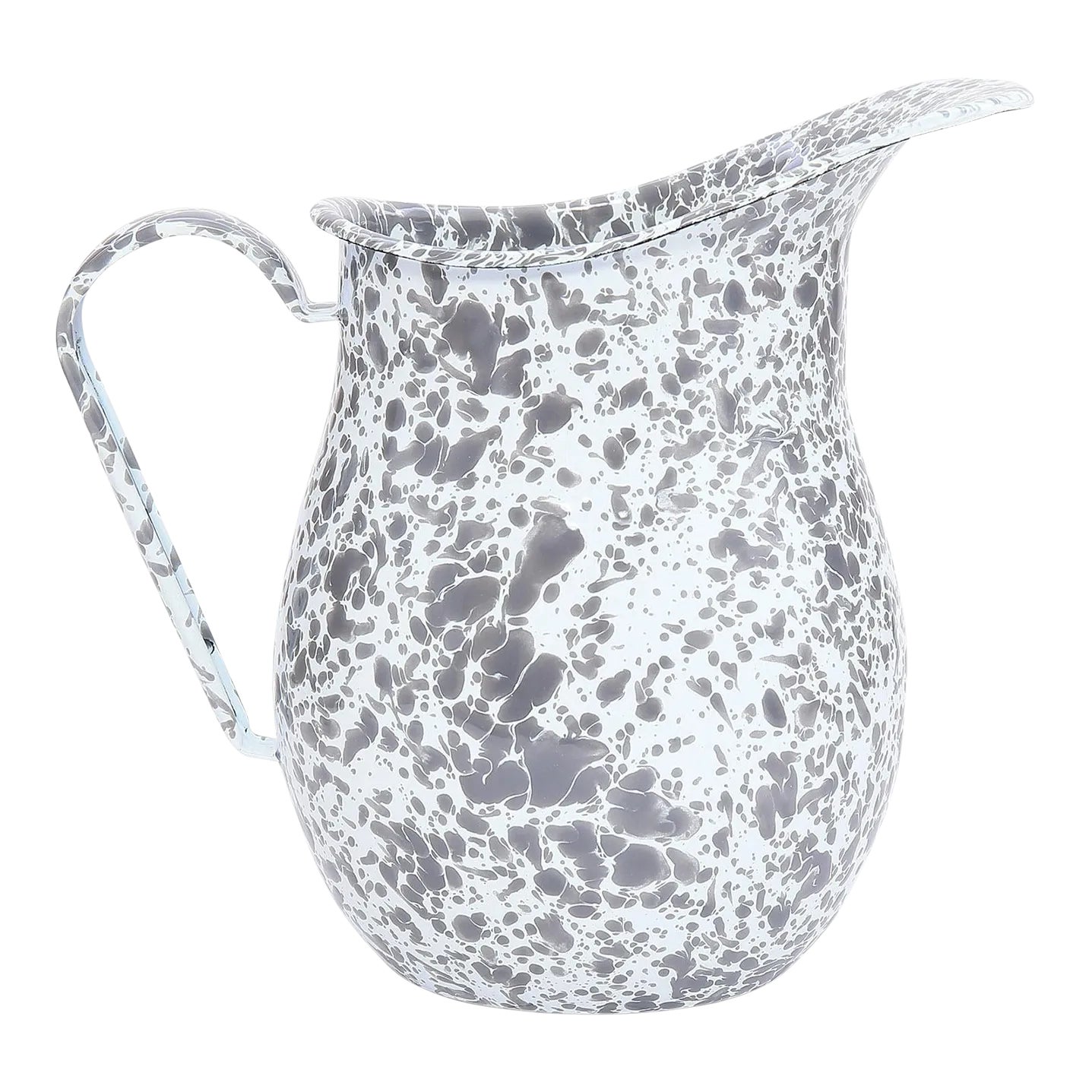 Crow Canyon Home Splatterware, Large Pitcher in Grey & White | Chairish