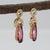 2020s 3.7Ct Rubellite Tourmaline Earrings With Natural Diamond Accents: Solid 14k Gold, A Pair For Sale - Image 5 of 7