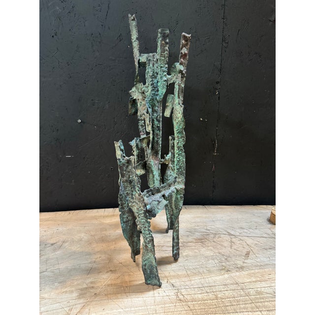 1970s Brutalist Bronze Abstract Sculpture For Sale - Image 4 of 11