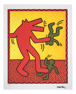 After Keith Haring, Untitled, Limited Offset Print, 1970s, Ink & Paper