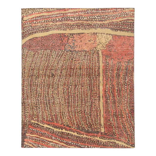 Rug & Kilim’s Oversized Meadow Rug in Brown and Red, 13x19 For Sale