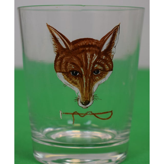 Sz: 4 3/8"H x 3 5/8"D @ rim Lovely pair of enamel hand painted glasses