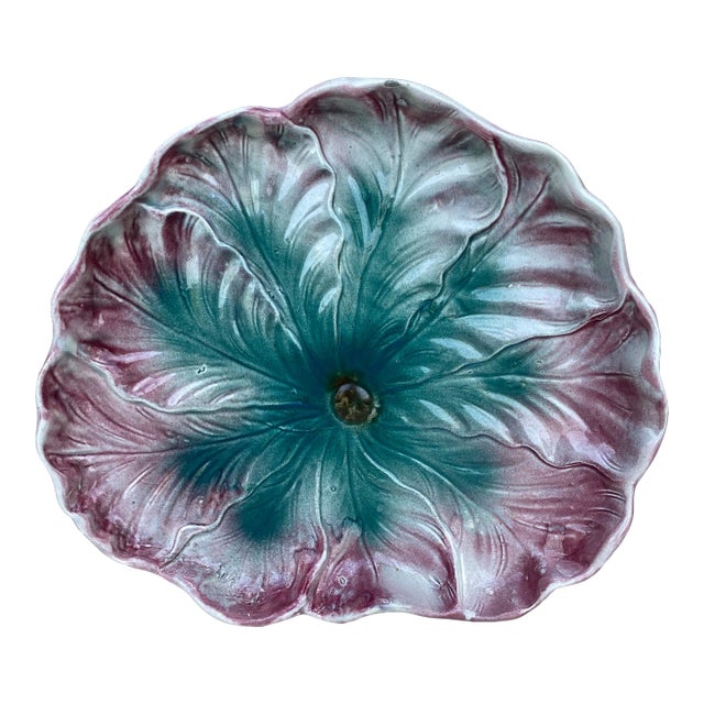 French Majolica Leaves Platter , Circa 1890 For Sale