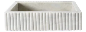 Erin Gates x Kassatex Beacon Hill Fluted Marble Guest Towel Tray, White