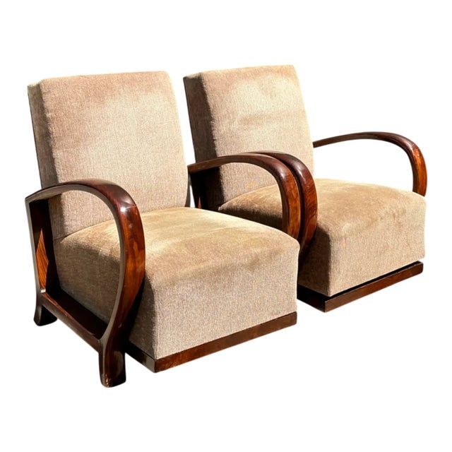 Vintage Art Deco Bentwood Lounge Chairs - Pair For Sale In West Palm - Image 6 of 12