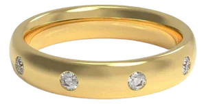 8 Flush Set Bezel Diamond Eternity Wedding Band in 14 Karat Yellow Gold