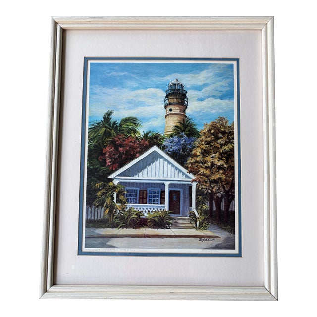 “Key West Lighthouse” Limited Edition Print by Fran Kebschull, C. 1970s For Sale