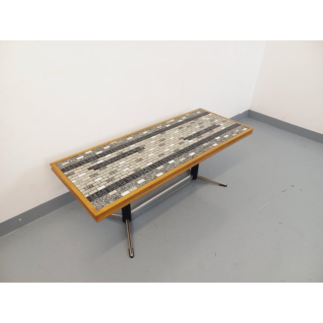 Vintage Coffee Table in Ceramic, Wood and Metal, 1960s For Sale - Image 14 of 16