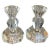 Glass Vintage Heavy Cut Crystal Faceted Candlesticks, a Pair For Sale - Image 7 of 7