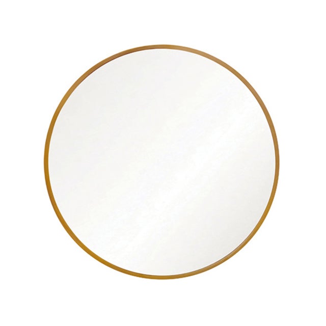 Contemporary Matthew Izzo Home Talia Brass & Marble Round Pedestal Accent Table With Inset Mirror Top For Sale - Image 3 of 5