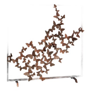 Tobacco Butterfly Fire Screen Fireplace Screen Iron For Sale