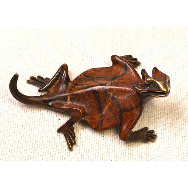 1980s Michael Storey Metal Sculpture Lizard Shelf or Wall Hanging For Sale - Image 6 of 11