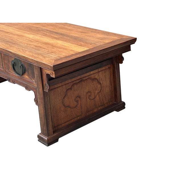 Oriental Rectangular Rosewood Charm Patina 3 Drawers Coffee Table For Sale - Image 11 of 15