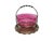Pink Antique Art Nouveau British Basket, 1900s For Sale - Image 8 of 16