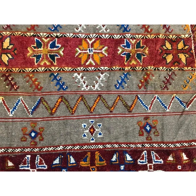 1950s Vintage Moroccan Berbere Rug For Sale - Image 5 of 18