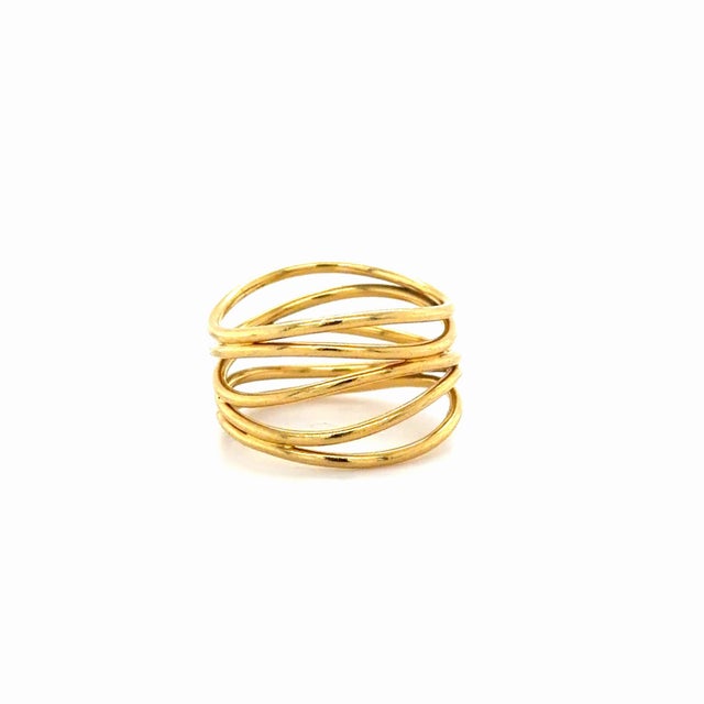 Contemporary Late 20th Century Elsa Peretti for Tiffany & Co., 18k Yellow Gold Wave Ring, Size 7.5 For Sale - Image 3 of 4