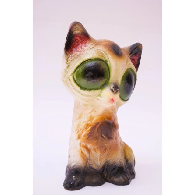 Circa 1950s American painted chalkware cat. These figurines date back as far as the 1800s and were often used as carnival...