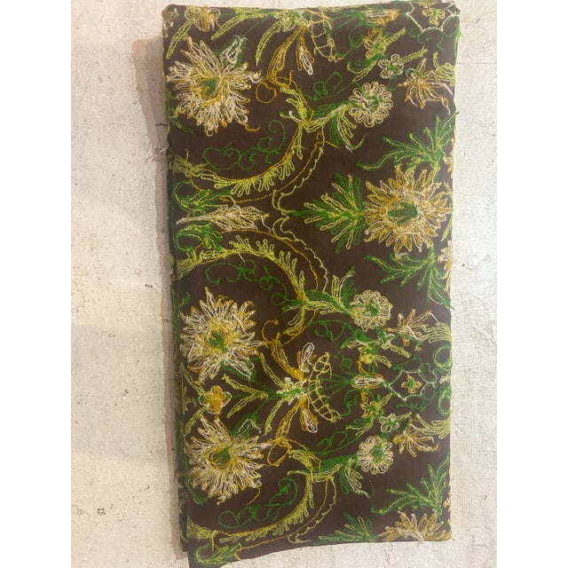 1960s Vintage Embroidery Fabric Fragment For Sale - Image 5 of 5