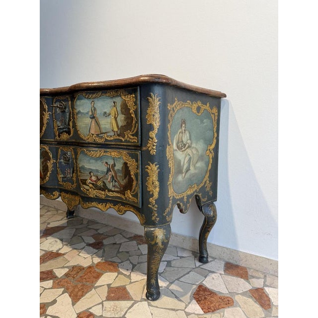 Carved, Lacquered and Painted Chest of Drawers, Sicily, 1700s For Sale - Image 16 of 18