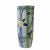 2010s Artistic Flower Blue Green Checker Cross Porcelain Tall Slim Round Vase For Sale - Image 5 of 6