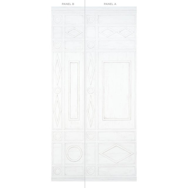 Mid-Century Modern Schumacher X Mary McDonald Swedish Manor Panel B in White For Sale - Image 3 of 5