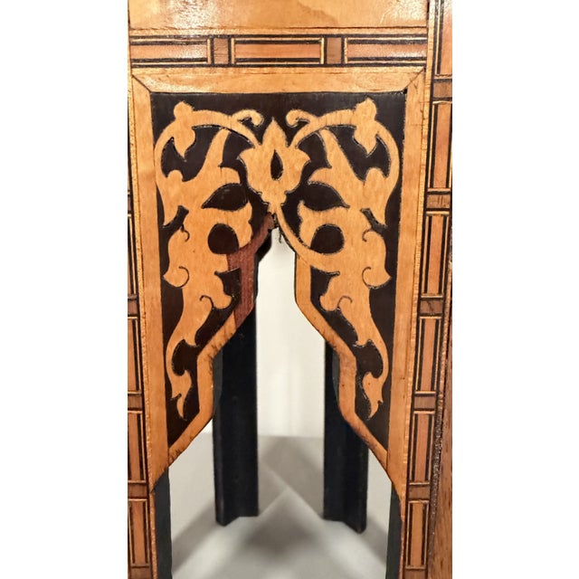 Antique Moroccan Side Table With Shell and Wood Inlay For Sale - Image 9 of 11